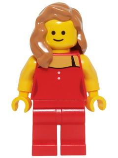 LEGO Minifigure-Lady in Red-Town / City-TWN222-Creative Brick Builders